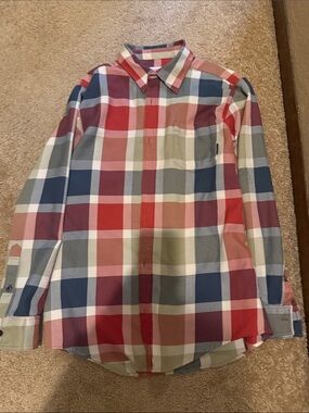 Burton Men's Plaid Button-Down Shirt in Red, Blue & White
